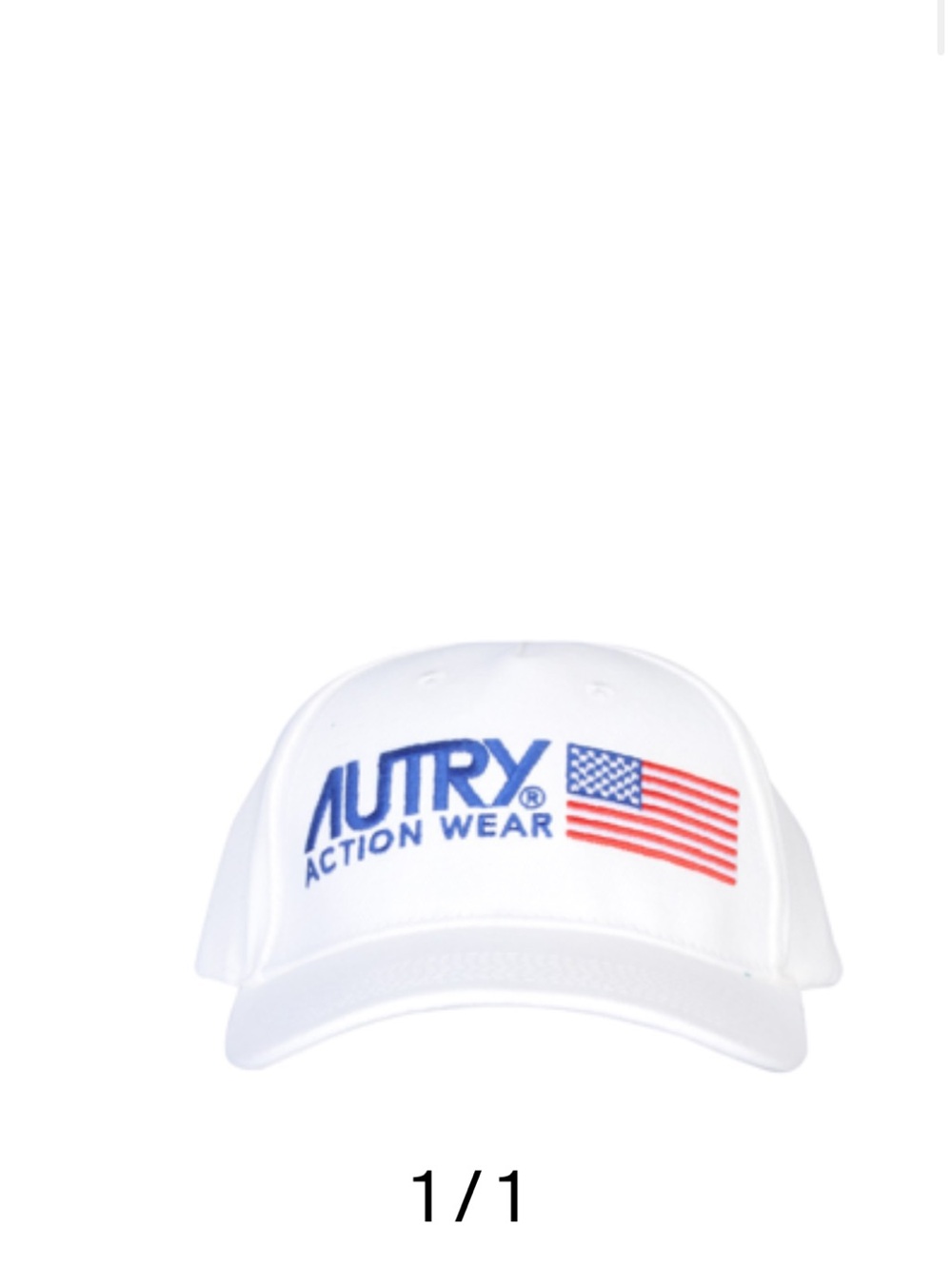 Autry Action Wear White Baseball Cap with American Flag